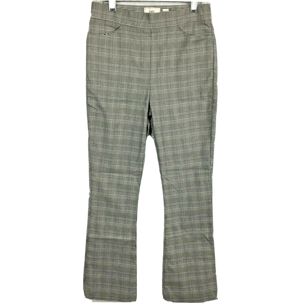 HAVE LA Pants Women S Black White Glen Plaid Stretch Pull On Flare Trouser Dress